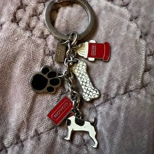 Vintage Coach Jack Russell/Pawprint Key Ring